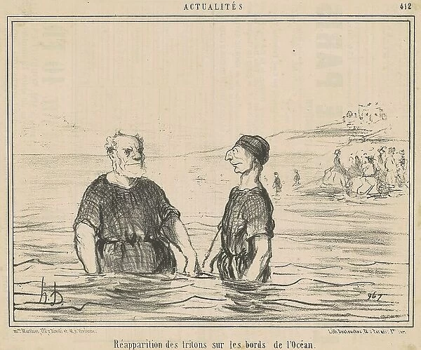 Rèapparition des tritons... de l'océan, 19th century. Creator: Honore Daumier