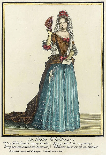 Recueil des modes de la cour de France, La Belle Plaideuse, between circa 1682 and circa 1686. Creator: Nicolas Bonnart
