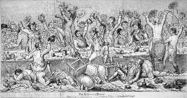 The Reformers Dinner, 1809. Artist: Samuel de Wilde