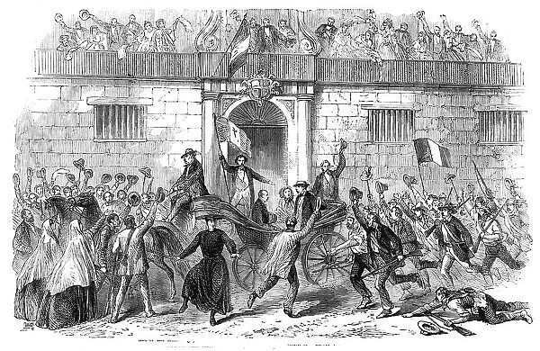 The release of politicial prisoners from the Castellamare, Palermo, on June 19... 1860. Creator: Unknown