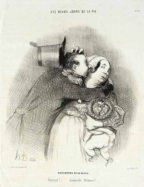 Rencontre de la payse, 1844. Creator: Honore Daumier