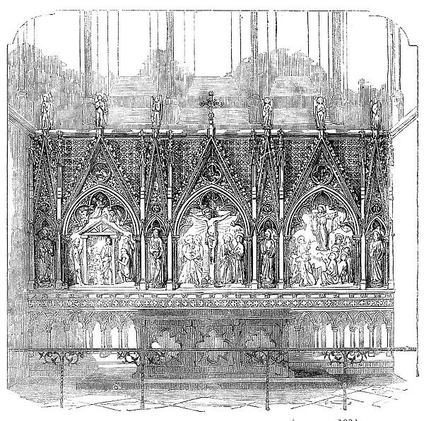 Reredos in the Restored Church of Bedminster, 1856. Creator: Unknown