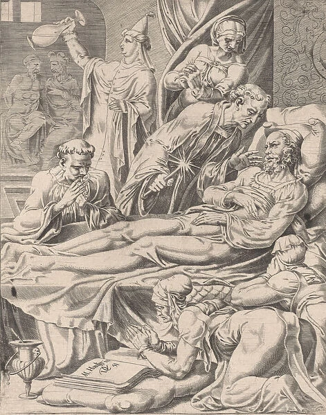 The Rich Man on His Deathbed, from The Parable of Lazarus and the Rich Man, plate 2, 1551