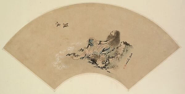 Risshi by the Sea Watching Birds, late 1700s-1849. Creator: Katsushika Hokusai (Japanese