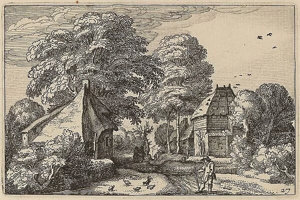Road with Barn and Cottages, published 1612. Creator: Claes Jansz Visscher