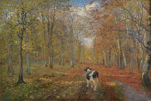 A road in Dyrehaven, autumn, 1889. Creator: Theodor Esbern Philipsen