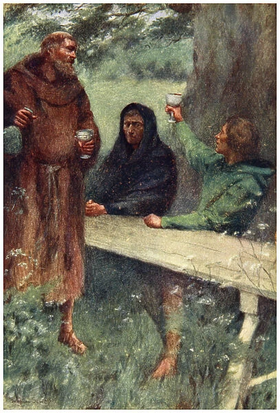 Robin Hood and the Black Monk, 1910. Artist: William Sewell