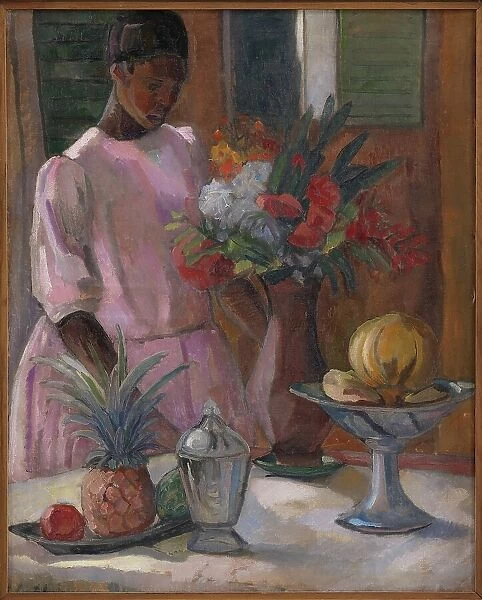 Rose Laying the Table, 1914. Creator: Astrid Holm