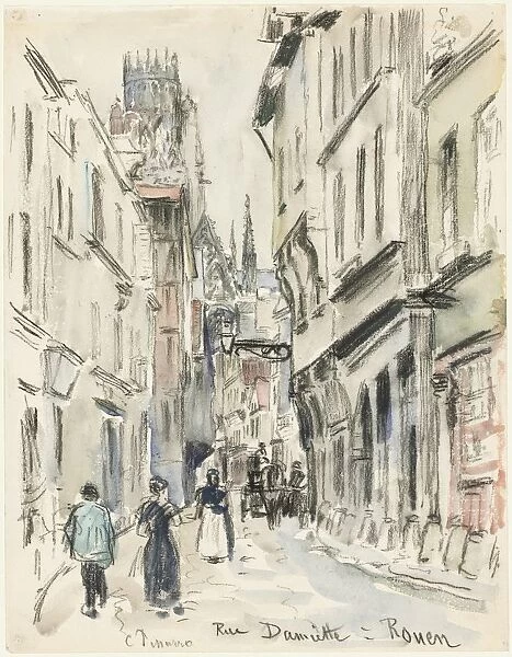 Rue Damiette, Rouen, c. 1884. Creator: Camille Pissarro (French, 1830-1903)