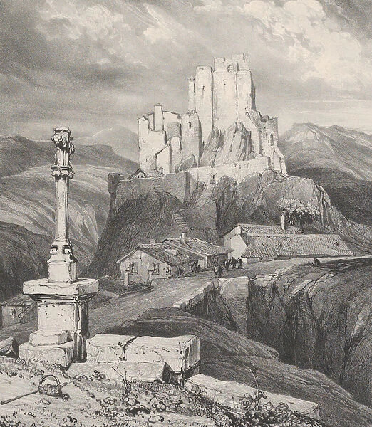 Ruines du Chateau de Bouzols, pres du Puy en Velay, 1831