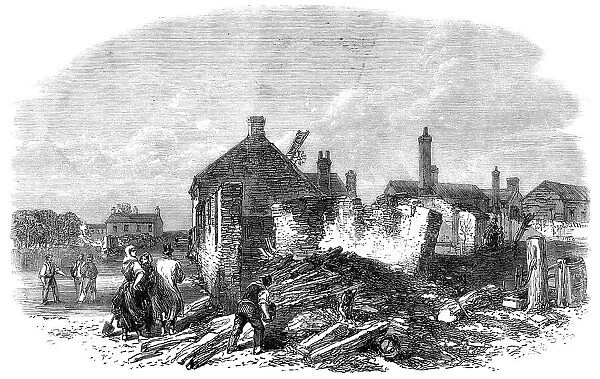 Ruins of the village of Billinghay, Lincolnshire, after the late fire, 1864. Creator: Unknown