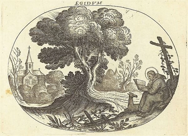 Saint Egidius and a Doe. Creator: Balthasar Moncornet