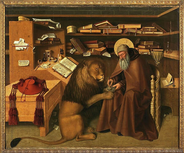 Saint Jerome in his Study, 1445-1446. Creator: Colantonio, Niccolò Antonio (ca 1420-ca 1460)