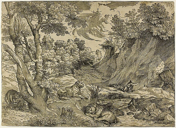 Saint Jerome in the Wilderness, 1525-30. Creator: Nicolo Boldrini