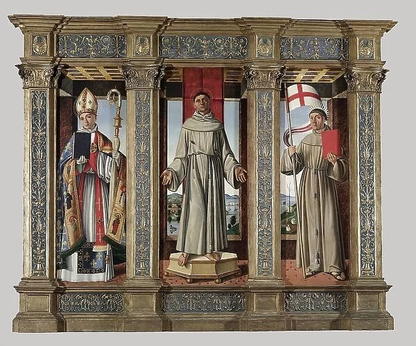 Saint Louis of Toulouse, Saint Francis, and the Blessed John Capistrano, c1499-1500. Creator: Cristoforo Caselli