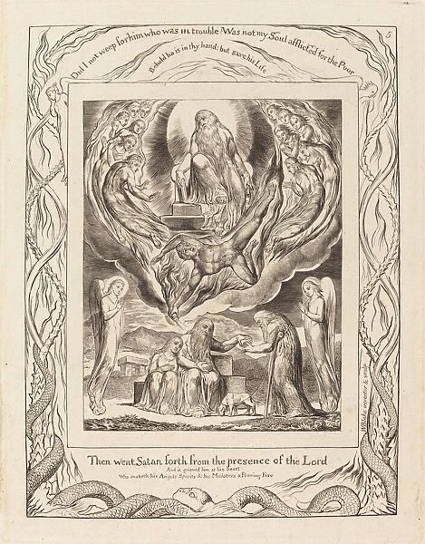 Satan Going Forth from the Presence of the Lord, 1825. Creator: William Blake
