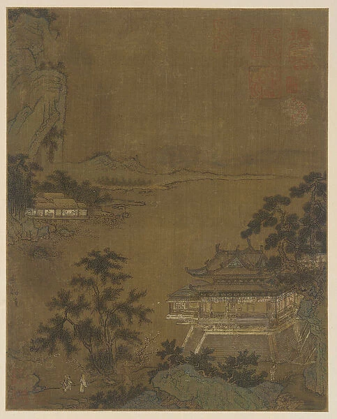 Scholar Arriving at a Riverside Pavilion, Ming dynasty, 15th century. Creator: Unknown