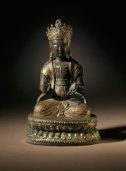 Seated Avalokiteshvara (Kwanum), the Bodhisattva of Mercy, 15th-early 16th century. Creator: Unknown