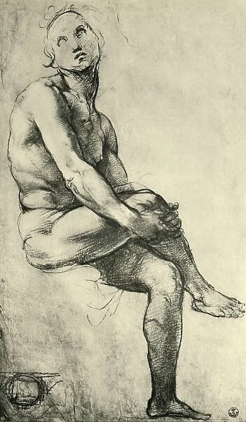 Seated male nude, 1509-1511, (1943). Creator: Raphael