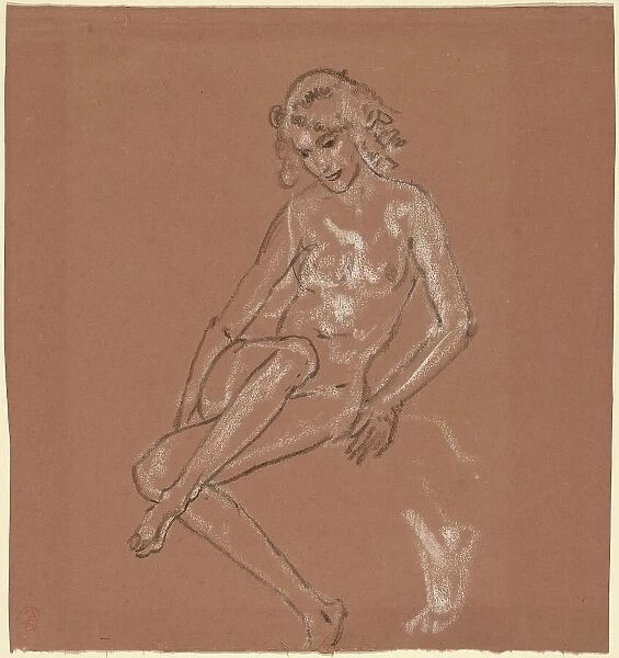 Seated Nude and a Foot, probably 1920. Creator: Arthur Davies