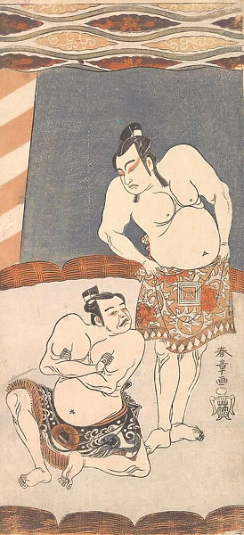 The Second Ichikawa Yaozo as a Wrestler Standing in an Arena, 1770. Creator: Shunsho
