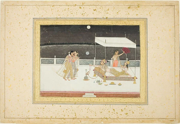 Seduction Scene on a Terrace by Moonlight, 18th century. Creator: Unknown
