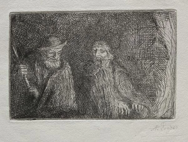 Two Shepherds (Les Deux Bergers). Creator: Alphonse Legros (French, 1837-1911)