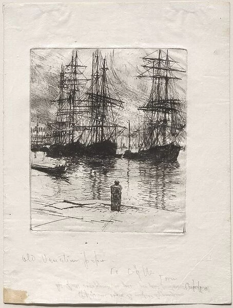 Three Ships, Venice, 1880. Creator: Otto H. Bacher (American, 1856-1909)