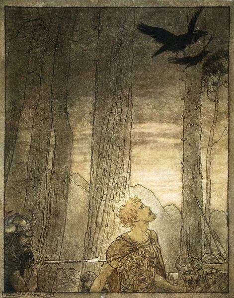 Siegfrieds death, 1924. Artist: Arthur Rackham