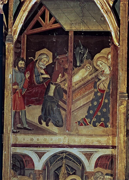 Sigena Altarpiece. Table of the Adoration of the Shepherds, 1375