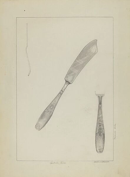 Silver Knife (Rogers Silverware), c. 1936. Creator: Ludmilla Calderon