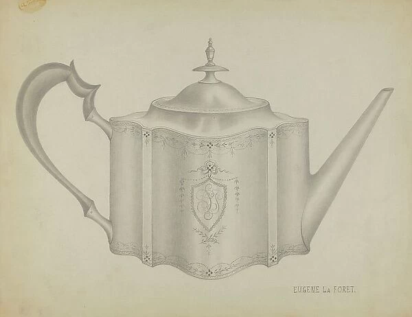 Silver Teapot, 1935 / 1942. Creator: Eugene La Foret