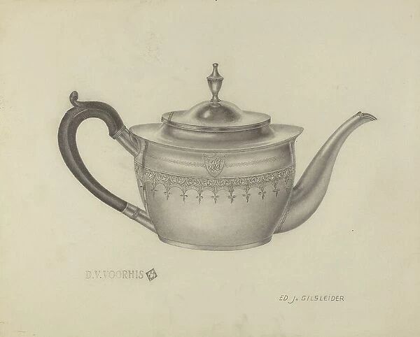 Silver Teapot, 1935 / 1942. Creator: E. J. Gilsleider