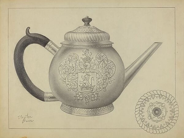 Silver Teapot, c. 1936. Creator: Clayton Braun