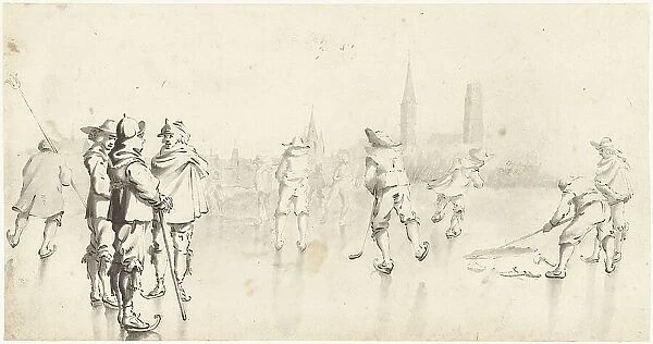 Skaters near Zwolle, c.1610-1640. Creator: Gerard Terborch II
