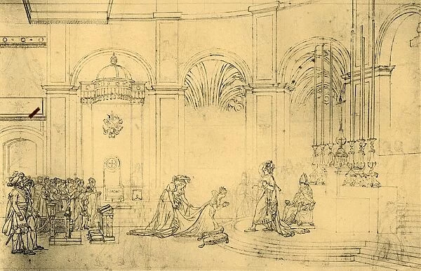Sketch for The Coronation of Napoleon, c1807, (1921). Creator: Jacques-Louis David