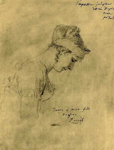 Sketch of Josephine at Napoleons coronation, 2 December 1804, (1921)