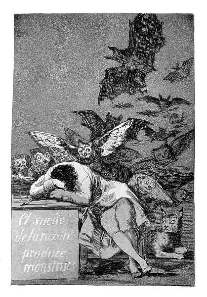 The sleep of reason produces monsters, 1799. Artist: Francisco Goya