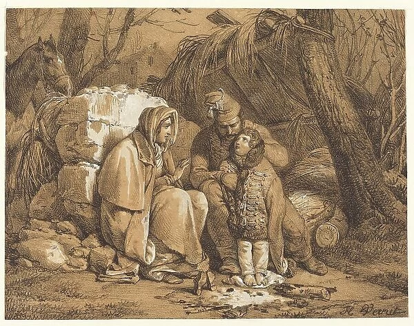 Soldier's Family Encamped, c. 1818. Creator: Emile Jean-Horace Vernet