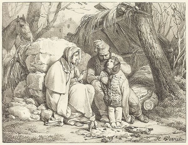 Soldier's Family Encamped, c. 1818. Creator: Emile Jean-Horace Vernet