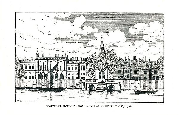 Somerset House London from a line drawing by S. Wale 1776. Artist: Wale