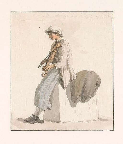 Son of Captain Erié with violin, 1778. Creator: Louis Ducros