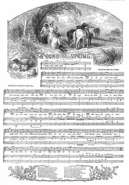A Song of Spring, 1850. Creator: Edmund Evans
