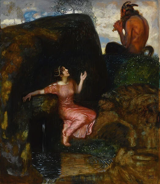 At the Source (Eavesdropping Nymph). Creator: Stuck, Franz, Ritter von (1863-1928)