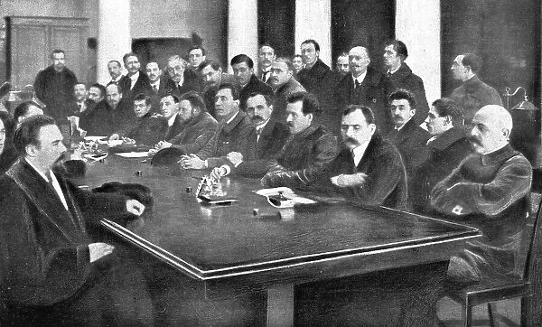 In Soviet Russia; Elected officials prevented from sitting.. 1917. Creator: Unknown