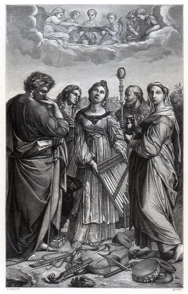 St Cecilia, 1514 (1870). Artist: Quesnel