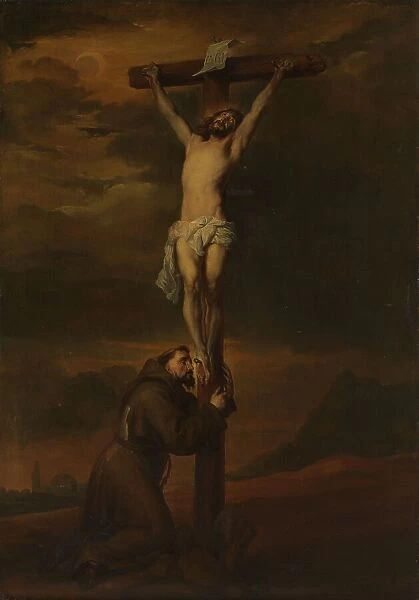 St Francis Lamenting at the Foot of the Cross, c.1650-c.1670. Creator: Unknown