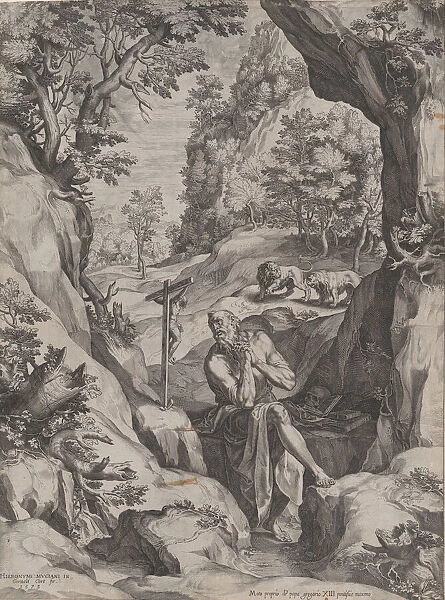 St Jerome Penitent in the Wilderness, 1573. Creator: Cornelis Cort
