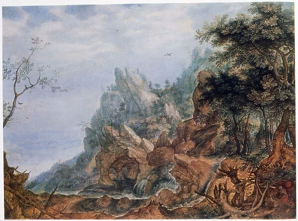 St Jerome in a Rocky Landscape, c1596-1639. Artist: Roelandt Savery