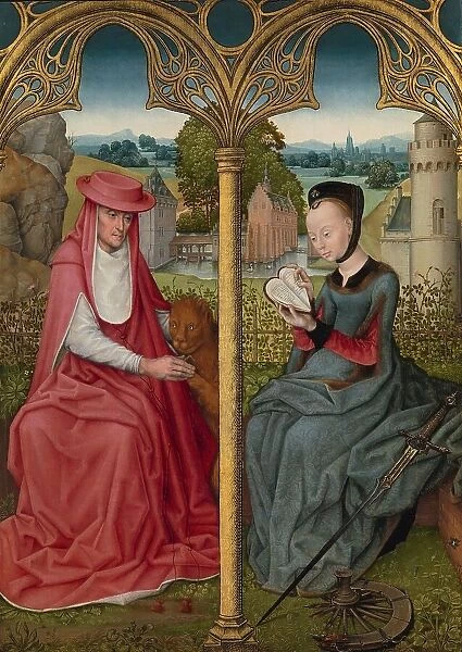 St Jerome and St Catherine of Alexandria, c.1480-c.1490. Creator: Anon